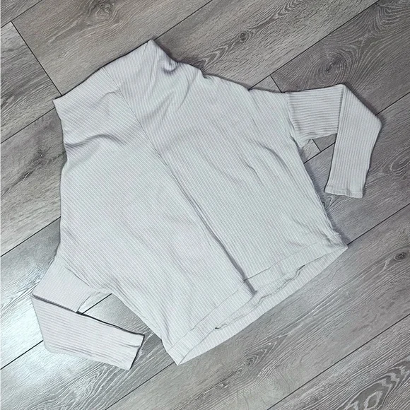 Free People Beach Ribbed Mock Neck Drop Shoulder Sweater - Picture 2 of 11